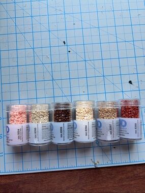 Assorted Resin Rhinestone Beads Set - Mixed Neutral and Red Tones